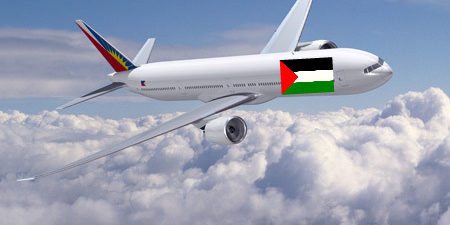 palestinian flag plane
