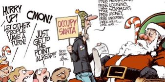 occupy santa cartoon christmas wall street