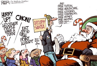 occupy santa cartoon christmas wall street