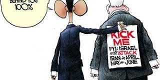 kick me netanyahu obama cartoon