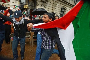 palestinian flag raising